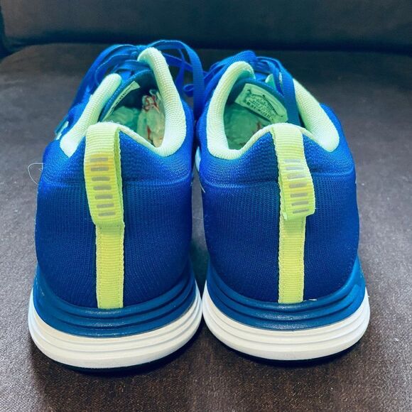Excellent NIKE Flyknit Lunar 1 Royal Blue Yellow 12.5 US 47.5 EUR - Picture 7 of 11